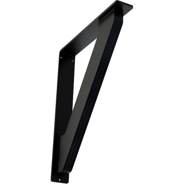 Ekena Millwork Traditional Wrought Iron Bracket, (Triple center brace), Powder Coated Black 2"W x 12"D x 15"H BKTM02X12X15TTR - main